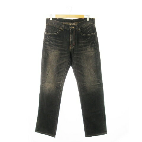 【中古】ラングラー WRANGLER デニムパンツ ジーンズ レギュラー ストレート ウォッシュ加工 ヒゲ 33 黒 ブラック /CK11 メンズ 【ベクトル 古着】 250820 【中古】ラングラー WRANGLER デニムパンツ ジーンズ レギュラー ストレート ウォッシュ加工 ヒゲ 33 黒 ブラック /CK11 メンズ 【ベクトル 古着】 250820