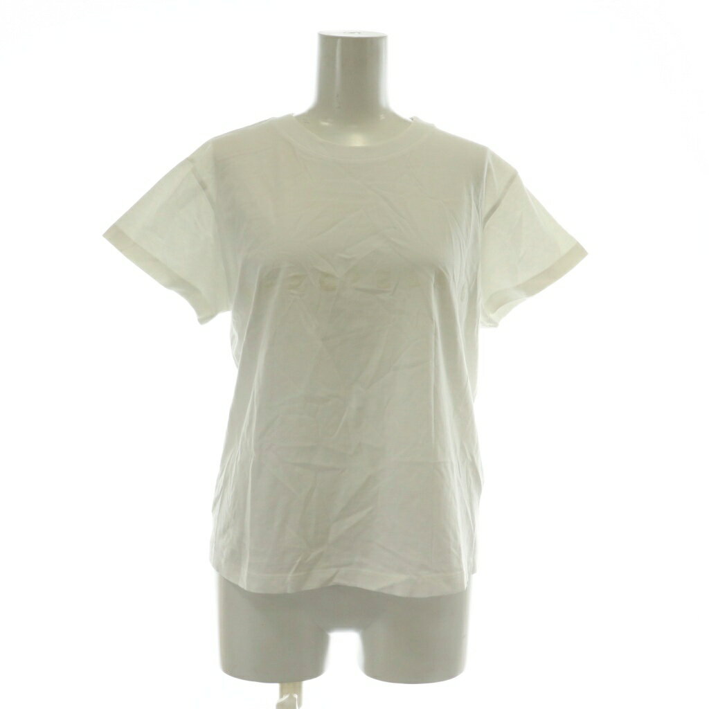 【中古】エムエムシックス メゾンマルジェラ MM6 Maison Margiela 23SS Tシャツ カットソー 半袖 クルーネック ピクセルロゴ プリント S 白 ホワイト S52GC0265 S24312 /XZ ■GY19 レディース 【ベクトル 古着】 250807