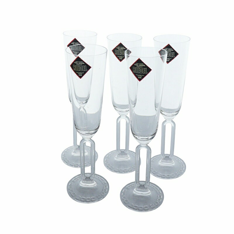 【中古】未使用品 リーデル RIEDEL ミレニアム シャンパングラス 5本 食器 ガラス ロゴ クリア ■GY11 /..