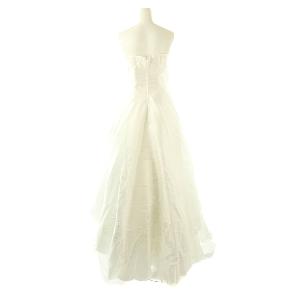 【中古】クラウディア ウェディングドレス プリンセスライン 刺繍 サテン フリル 9T オフホワイト /NR ■GY17 レディース 【ベクトル 古着】 250827