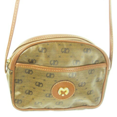 【中古】ミラショーン mila schon ショルダーバッグ ポシェット PVC レザー ロゴ 総柄 茶 ブラウン /AO3 レディース 【ベクトル 古着】 250822