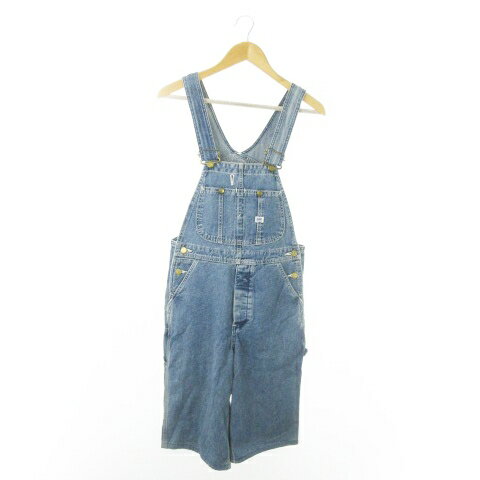 【中古】リー LEE オーバーオール サロペット デニム パンツ ハーフ ロゴ 28 青 ブルー /AO6 レディース 【ベクトル 古着】 250828