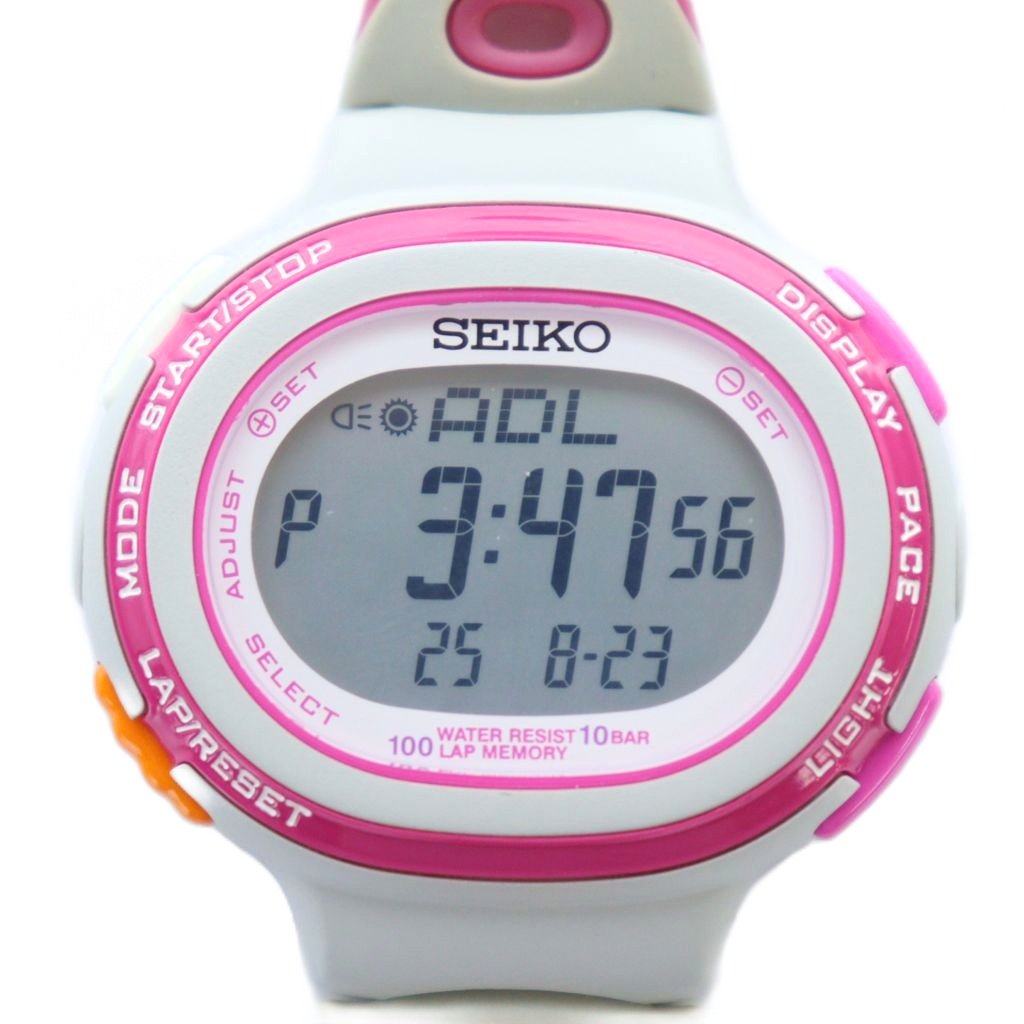 【中古】セイコー SEIKO 腕時計 ウォッチ クォーツ デジタル ロゴ カレンダー付き ピンク グレー S601-00A0 ■GY18 /MQ レディース 【ベクトル 古着】 250826