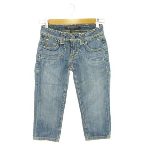 【中古】ヤヌーク YANUK MIRAGE デニムパンツ ジーンズ カプリ スリム ローライズ ウォッシュ加工 ダメ..