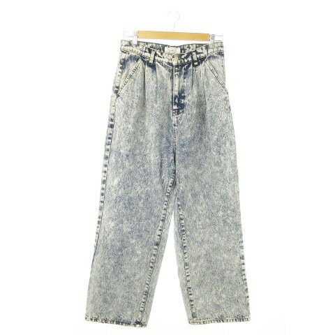 【中古】アドラー Adrer デニムパンツ ジーンズ ワイド ケミカルウォッシュ M 紺 ネイビー /AO24 ■GY01 メンズ 【ベクトル 古着】 250910