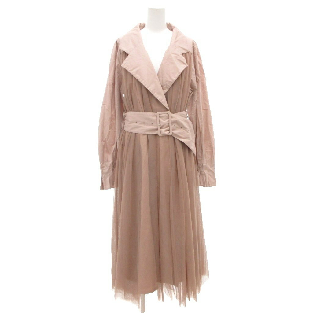 【中古】ラベルエチュード la belle Etude トレンチコート チュール ロング丈 F ピンク /AE ■GY19 レディース 【ベクトル 古着】 250901