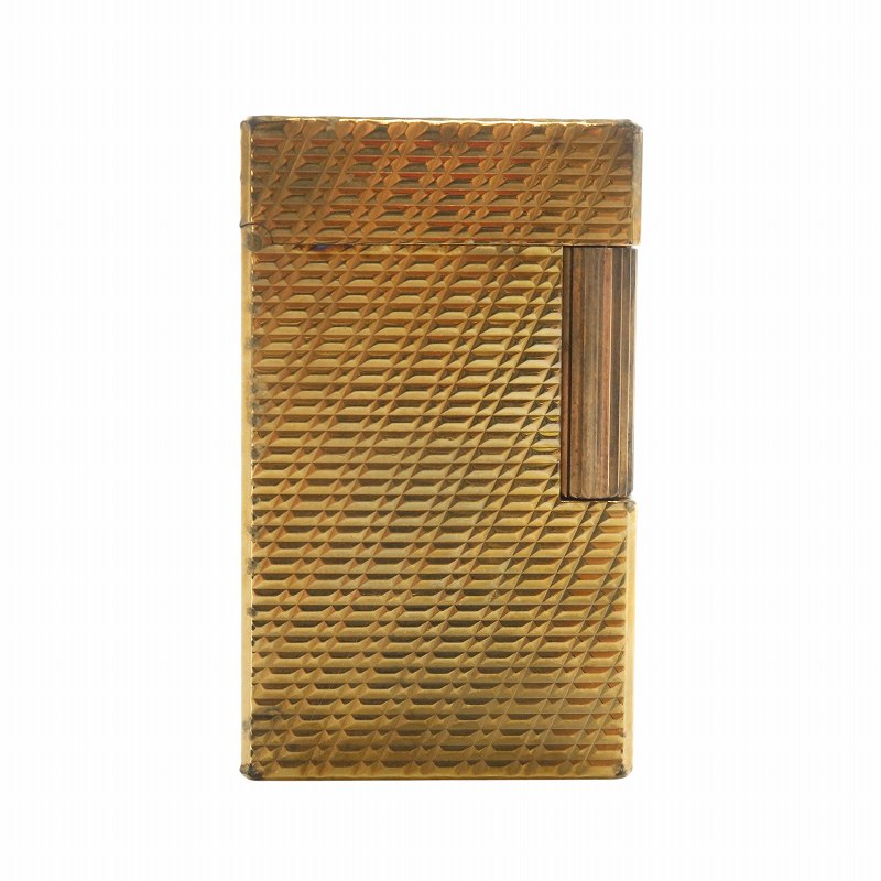 【中古】エステーデュポン S.T.DUPONT ライン1 ライター ガスライター タバコ 喫煙具 ローラー式 総柄 ロゴ ゴールド色 /XZ ■GY17 その他 【ベクトル 古着】 250831
