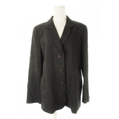 【中古】レリアン Leilian テーラードジャケット 総裏地 3ボタン ウール ピンストライプ 11 グレー /CK28 ■GY44 レディース 【ベクトル 古着】 250918