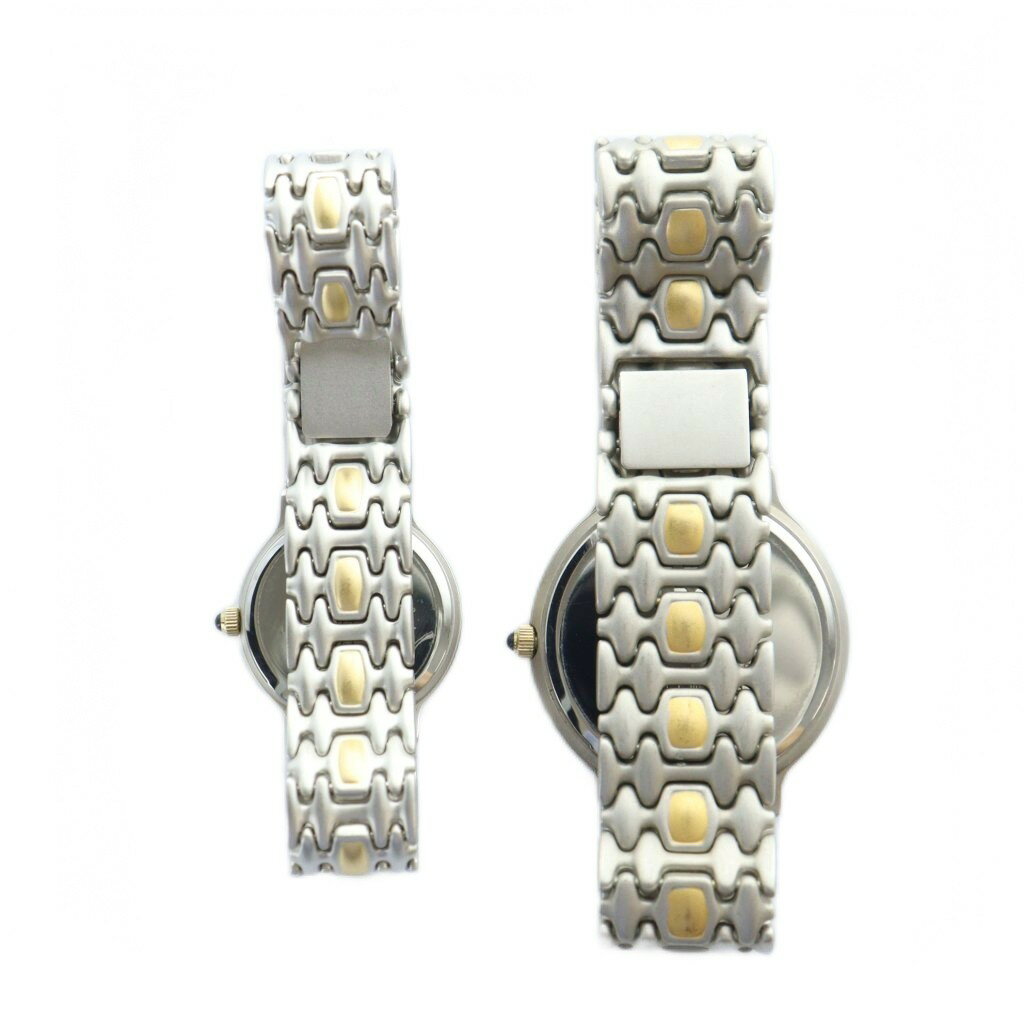 【中古】ミラショーン mila schon 7630-A41628 7630-A41636 腕時計 ペアウォッチ シルバーカラー 銀色 ゴールドカラー 金色 クォーツ ローマン ラウンド ■GY18 /MQ メンズ レディース 【ベクトル 古着】 251003