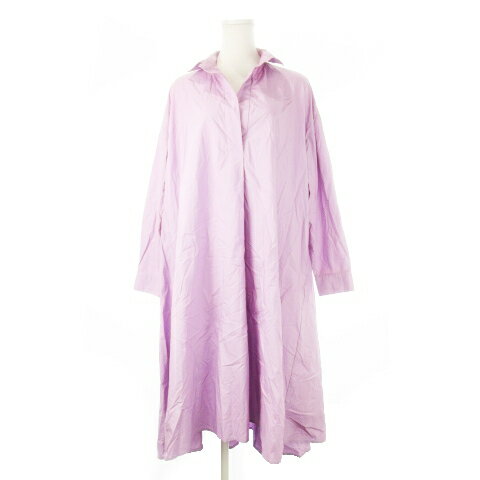 【中古】アーバンリサーチ URBAN RESEARCH シャツワンピース ロング 長袖 スキッパー テントシルエット..