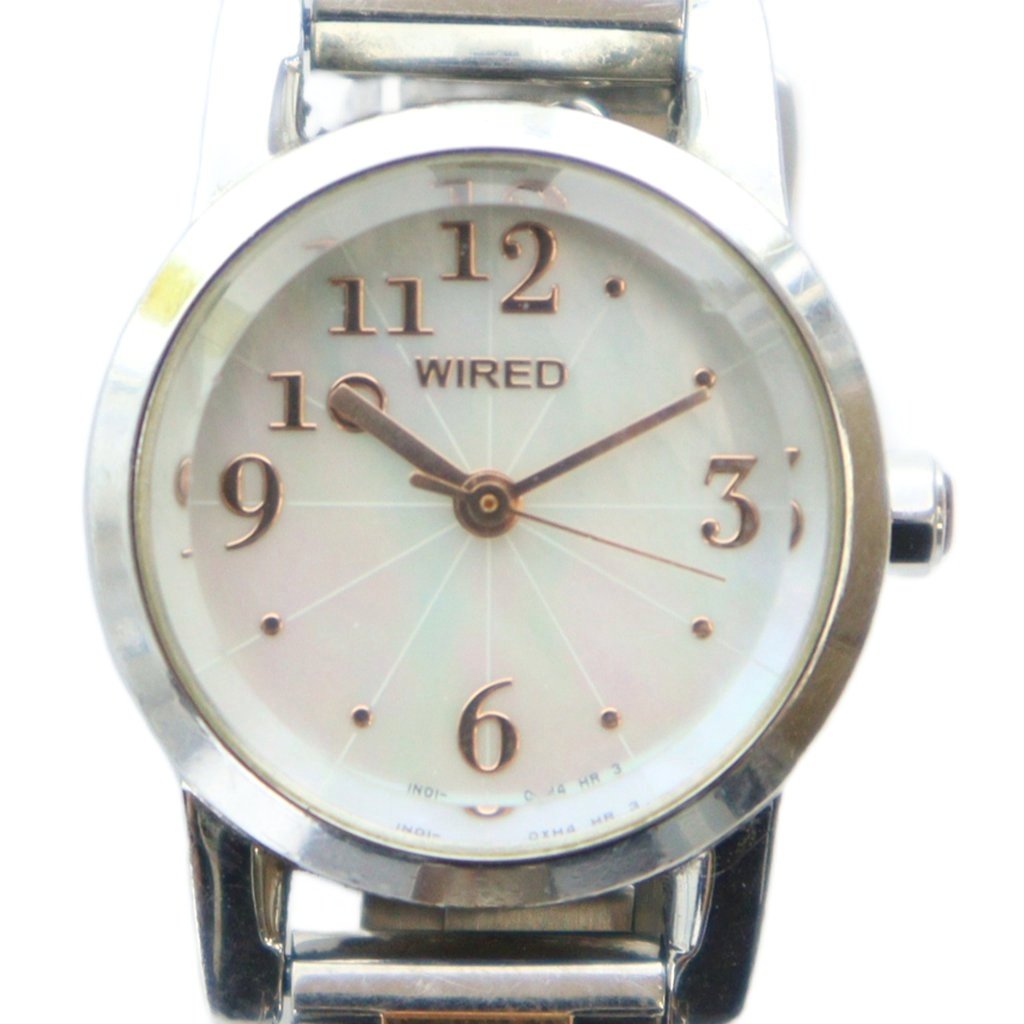 【中古】ワイアード WIRED 1N01-0kk0 腕時計 ウォッチ クォーツ シェル文字盤 ロゴ シルバー色 ■GY18 /MQ レディース 【ベクトル 古着】 251020