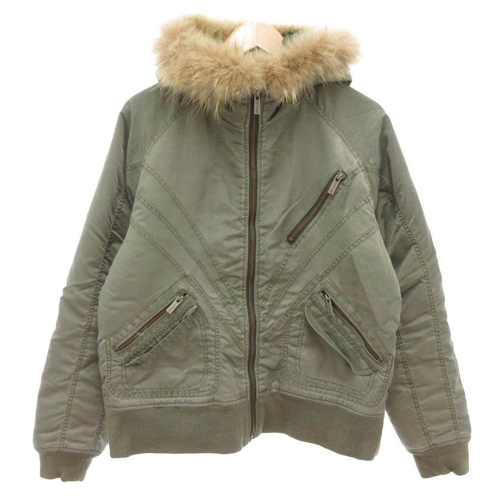 【中古】レッドウィング REDWING フライトジャケット 中綿 フード ナイロン カーキ /AE ■GY18 メンズ 【ベクトル 古着】 250922