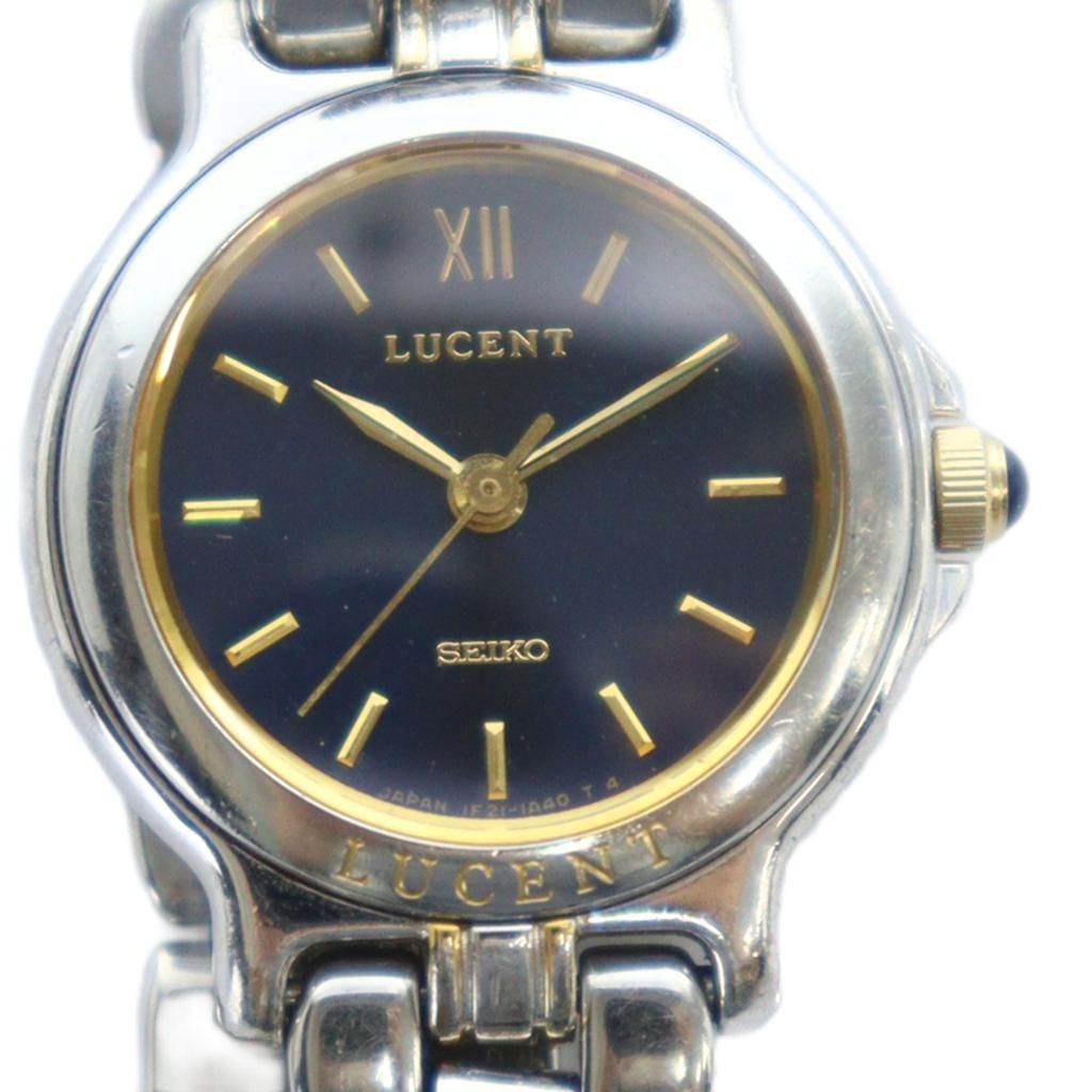 【中古】セイコー SEIKO ジャンク品 1F21-0G90 LUCENT ルーセント 腕時計 ウォッチ クォーツ 青文字盤 ローマン シルバー色 ■GY18 /MQ レディース 【ベクトル 古着】 251022