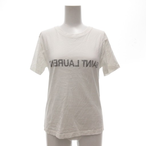 Rakuten - 【中古】サンローラン パリ SAINT LAURENT PARIS 22SS リバースロゴ Tシャツ カットソー クルーネック プリント 半袖 XS 白 ホワイト 665234 /AE ■GY19 レディース 【ベクトル 古着】 251022