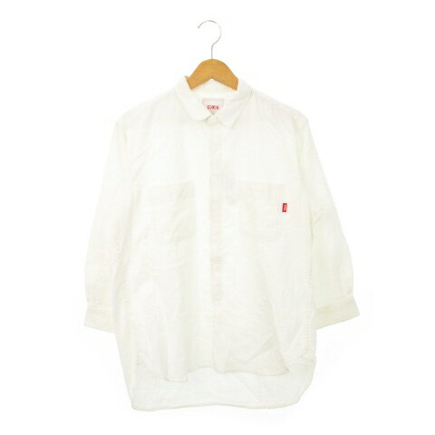 【中古】未使用品 エドウィン EDWIN 七分袖シャツ レギュラーカラー コットン M 白 ホワイト /AH9 ■GY18 メンズ 【ベクトル 古着】 251015