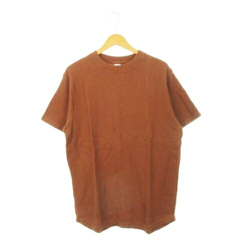 【中古】未使用品 エドウィン EDWIN ワッフルTシャツ クルーネック 半袖 コットン M 茶 ブラウン /AH5 ■GY18 メンズ 【ベクトル 古着】 251015