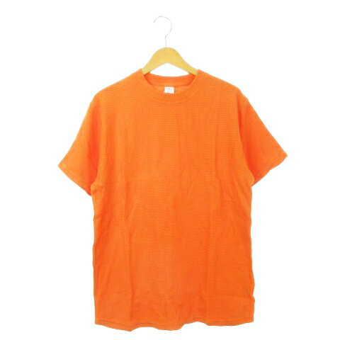 【中古】未使用品 エドウィン EDWIN ワッフルTシャツ クルーネック 半袖 コットン ビビッドカラー M オレンジ /AH6 ■GY18 メンズ 【ベクトル 古着】 251015