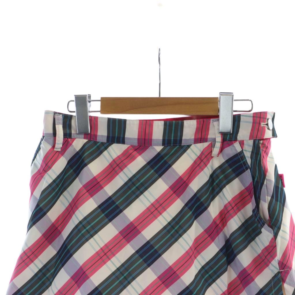 ブランド古着ベクトルプレミアム店の【中古】ビバハート VIVA HEART 台形スカート ミニ チェック柄 ロゴ ジップフライ 40 ピンク /MQ レディース 【ベクトル 古着】 251016｜アングル3
