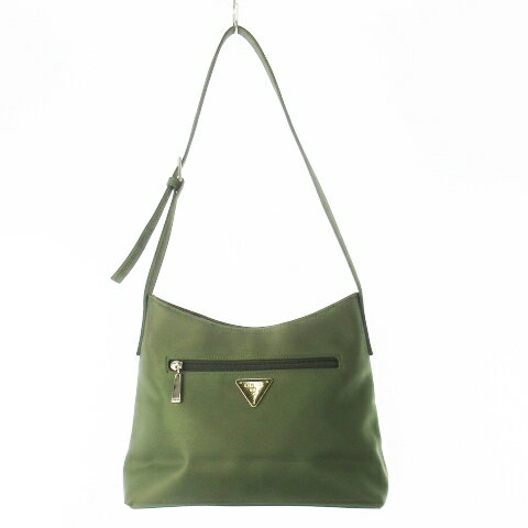 【中古】ゲス GUESS ショルダーバッグ ワンショルダー ナイロン ロゴプレート 緑 カーキ /CK16 ■GY18 レディース 【ベクトル 古着】 251017(4)