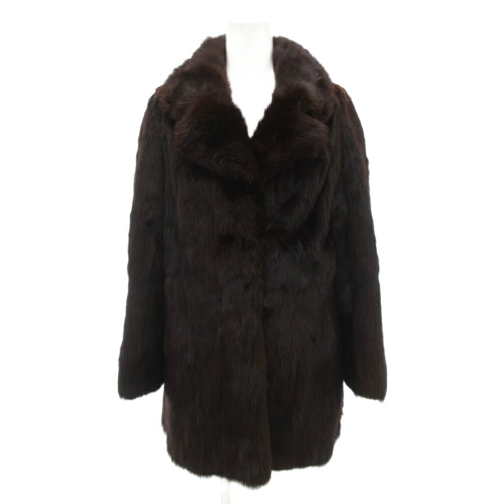 【中古】デラックス ファー Deluxe Fur by Onward ファーコート 毛皮 ミンクファー ミドル ハーフ丈 ダークブラウン /AE ■GY18 レディース 【ベクトル 古着】 251020(4)
