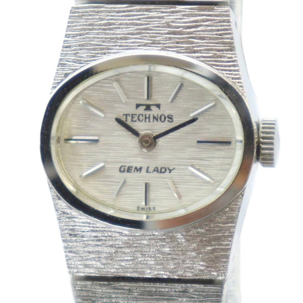 【中古】テクノス TECHNOS 腕時計 ウォッチ 手巻き ロゴ シルバー色 ■GY18 /MQ レディース 【ベクトル 古着】 251030