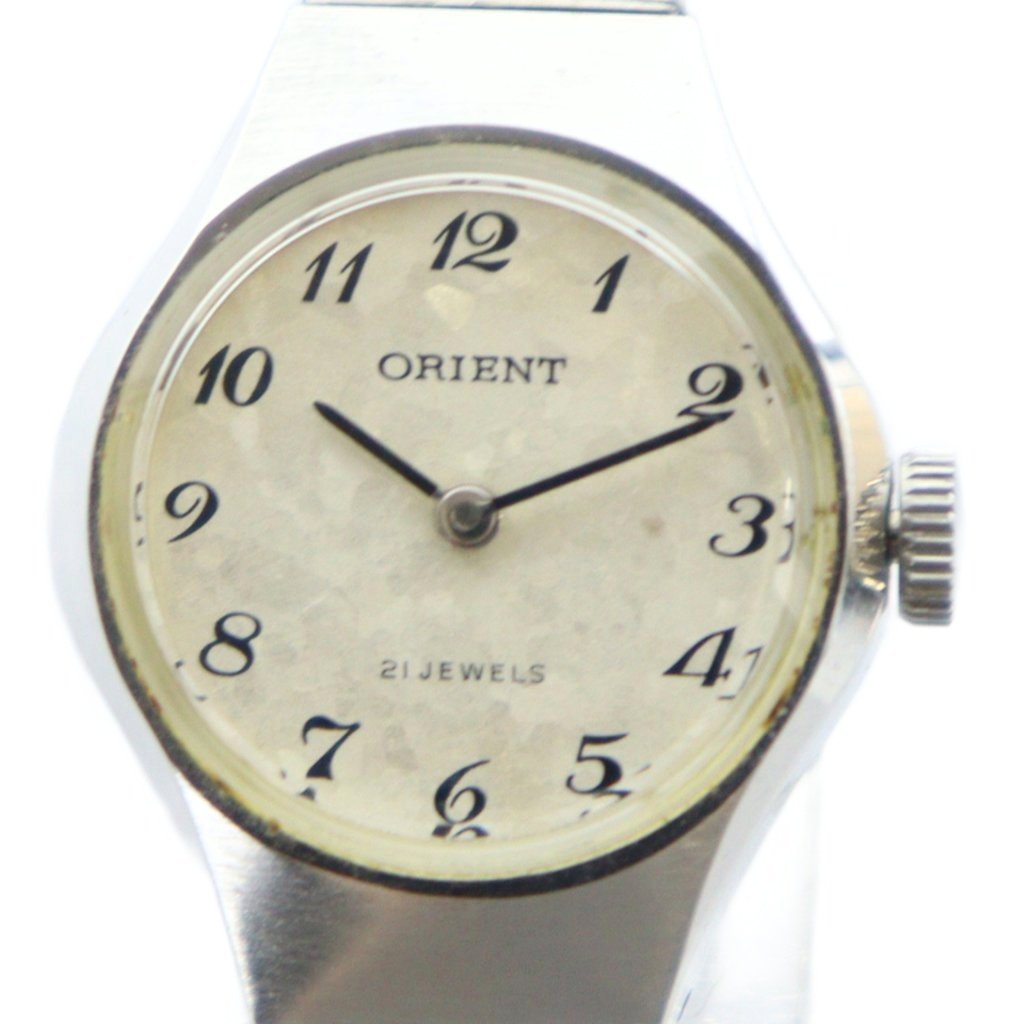 【中古】オリエント ORIENT 120145-00 腕時計 ウォッチ 手巻き ロゴ シルバー色 ■GY18 /MQ レディース 【ベクトル 古着】 251030