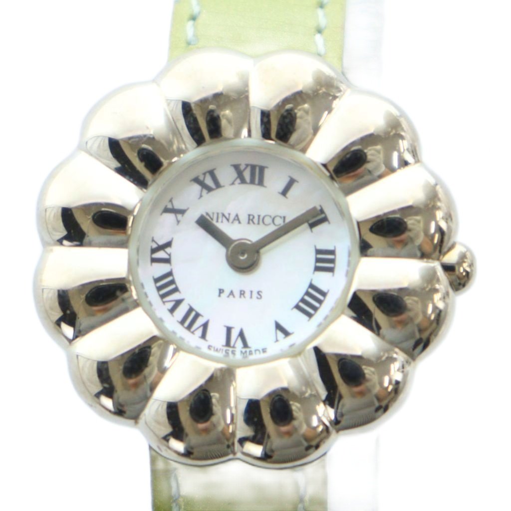 【中古】ニナリッチ NINA RICCI ジャンク品 M983 腕時計 ウォッチ クォーツ フラワーモチーフ シェル文字盤 シルバー色 ■GY18 /MQ レディース 【ベクトル 古着】 251030