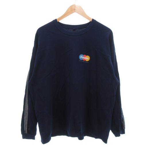 【中古】ダブレット doublet ×ウィズム レインメーカー WISM RAIN MAKER T-SHIRT Tシャツ 長袖 ロンT M クルーネック ロゴ バックプリント 紺 ネイビー /GV ■GY03 メンズ 【ベクトル 古着】 251028