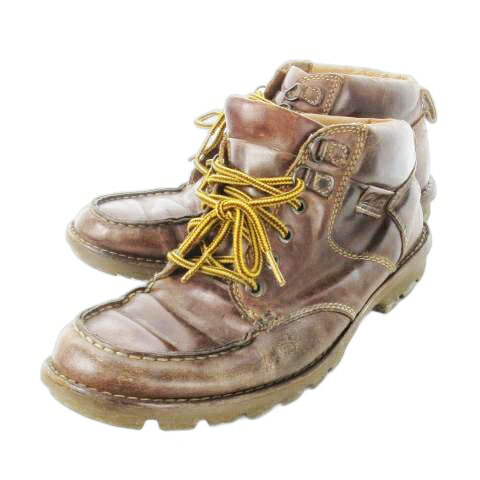 【中古】クラークス clarks ショートブーツ レザー 革 レースアップ モカシン 外羽 ロゴ ワーク 7 25.0cm 茶 ブラウン /CK8 ■GY99 メンズ 【ベクトル 古着】 251023(4)