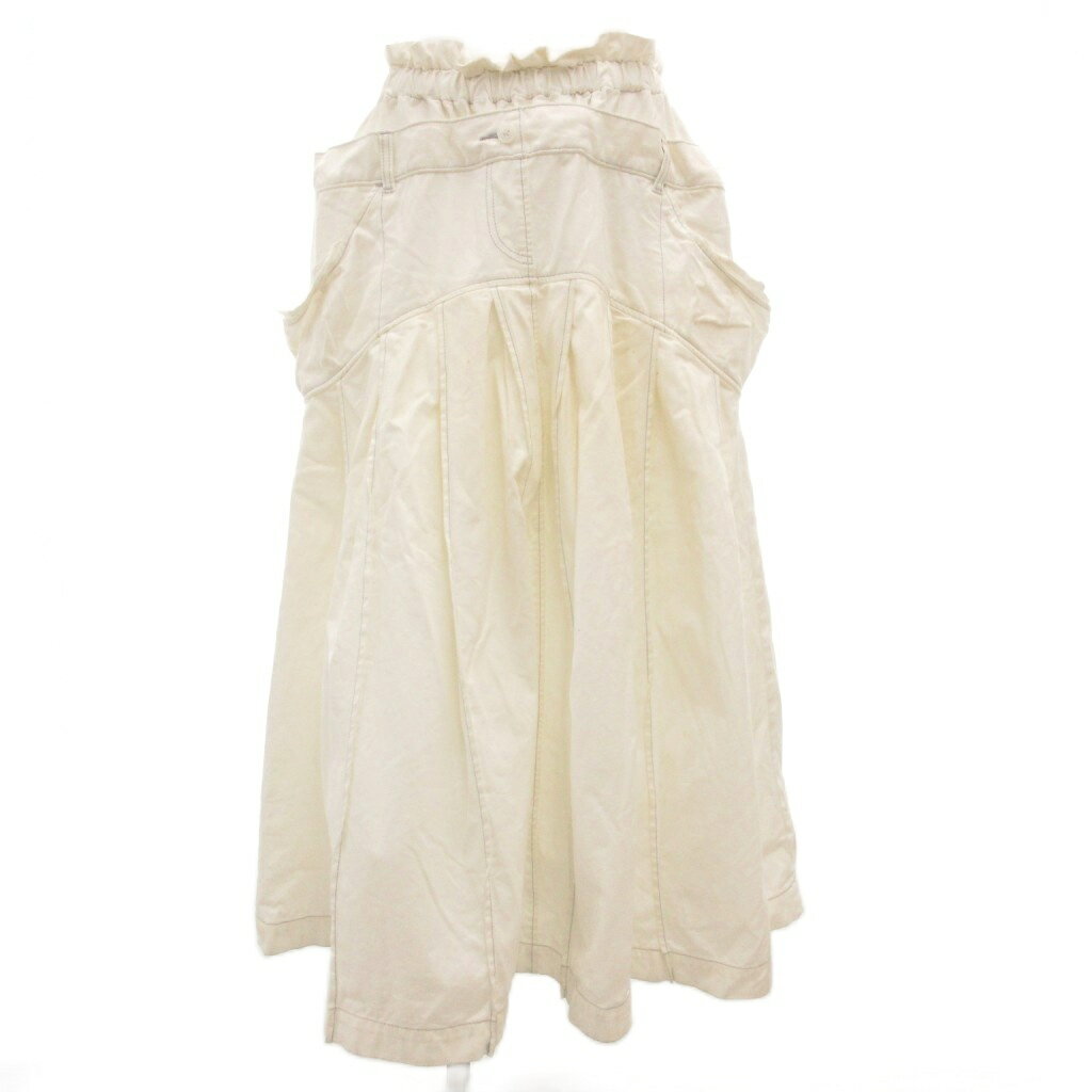 【中古】ホウガ HOUGA look-forward skirt ダブルウエストプリーツスカート フレア イージー ロング マ..