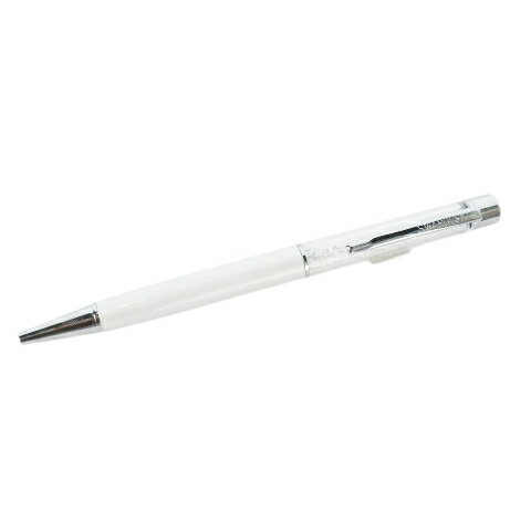 【中古】未使用品 スワロフスキー SWAROVSKI ステーショナリー 文房具 筆記具 ボールペン 繰り出し式 クリスタル ロゴ刻印 筆記確認済み 白 ホワイト /CK10 ■GY99 レディース 【ベクトル 古着】 251105