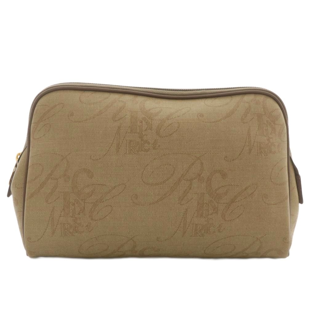 【中古】ニナリッチ NINA RICCI クラッチバッグ セカンドバッグ PVC レザー ロゴ 総柄 ベージュ /XZ ■G..