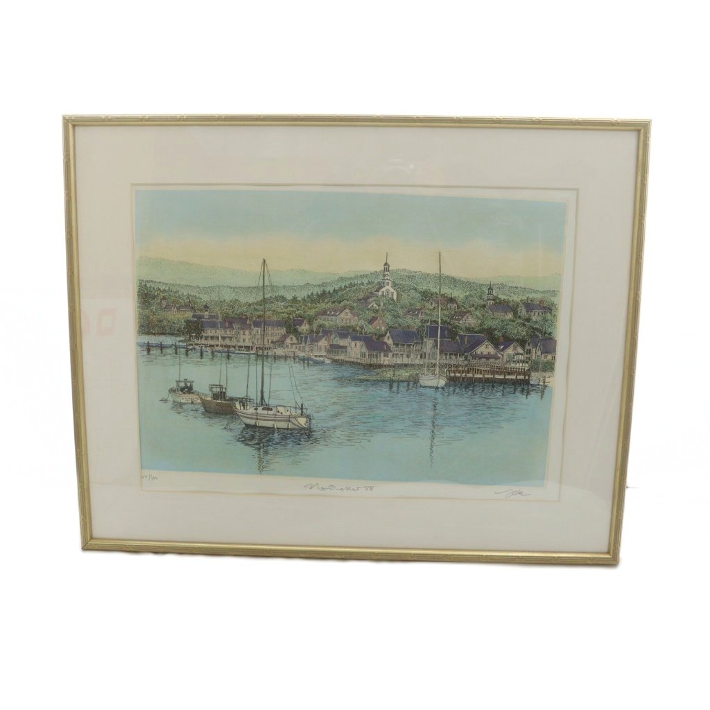 【中古】織田義郎 ナンタケット八 絵画 風景画 ヨット 銅版画 マルチカラー ■GY11 /MQ その他 【ベクト..