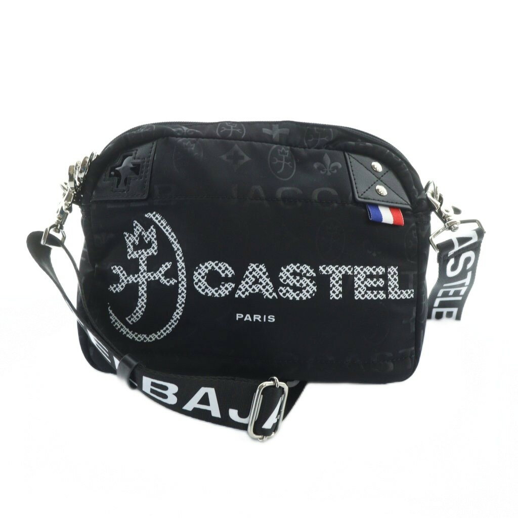 【中古】カステルバジャック CASTELBAJAC パセ ショルダーバッグ 斜めがけ 2WAY 総柄 ロゴ 黒 ブラック ■GY18 /MQ メンズ 【ベクトル 古着】 251105