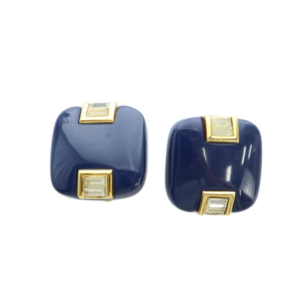 【中古】ジバンシィ GIVENCHY ヴィンテージ イヤリング アクセサリー クリップ式 両耳用 スクエア ライ..