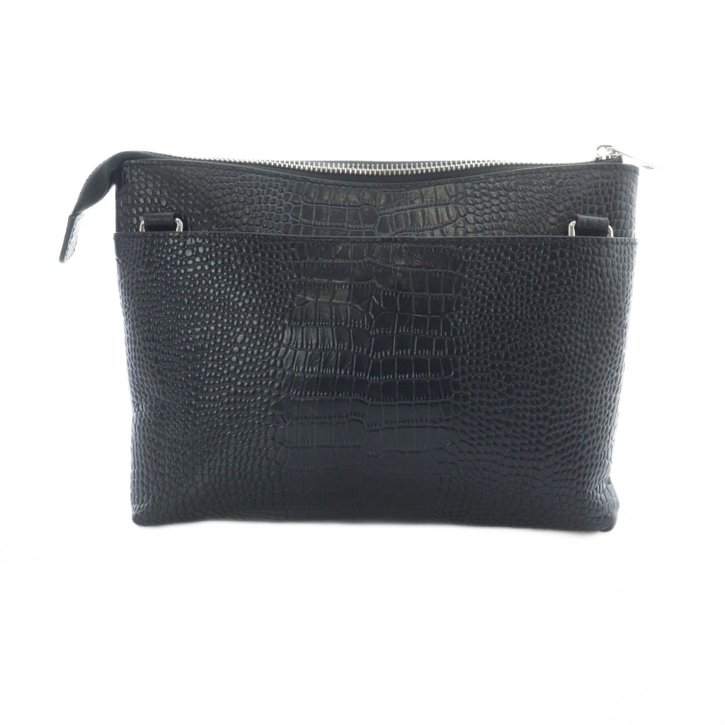 【中古】メンズビギ MEN'S BIGI クラッチバッグ セカンドバッグ ロゴ レザー 黒 ブラック ■GY18 /MQ メ..