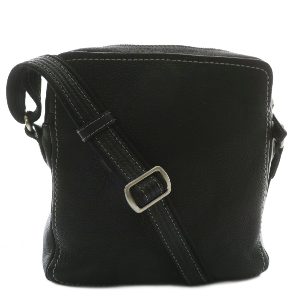 【中古】土屋鞄製造所 土屋鞄 トーンオイルヌメ ショルダーバッグ レザー ステッチ 黒 ブラック / ...