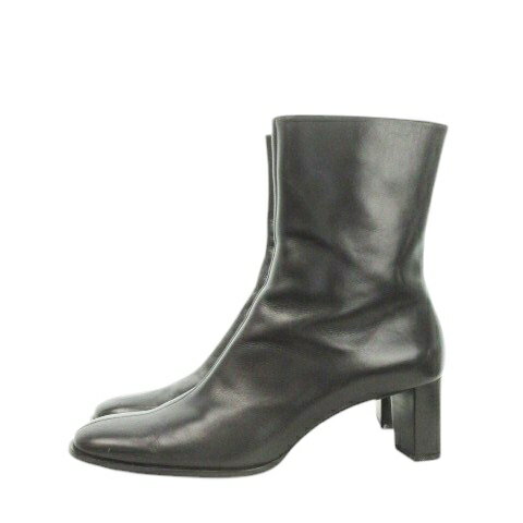 【中古】バリー BALLY TONOLIA ミドルブーツ ショートブーツ ミドルヒール ラウンドトゥ スムースレザー 本革 大きいサイズ 39.5 26.5cm 黒 ブラック /AH11 ■GY18 レディース 【ベクトル 古着】 251117