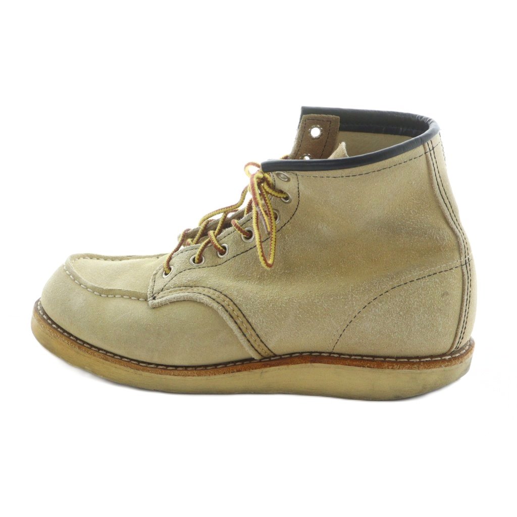 【中古】レッドウイング RED WING 8173 CLASSIC MOC TOE TAN ROUGH OUT SUEDE クラシックブーツ スエード ショート ロゴ レザー 8.5 26.5cm ベージュ ■GY35 /MQ メンズ 【ベクトル 古着】 251114