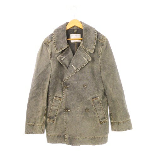 【中古】エドウィン EDWIN デニムトレンチ コート ジャケット ウォッシュ加工 ヴィンテージ加工 L グレー /AH19 ■GY12 メンズ 【ベクトル 古着】 251127