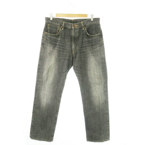 【中古】エドウィン EDWIN 505X デニムパンツ ジーンズ ストレート ウォッシュ加工 赤耳 セルビッチ W34 グレー /AO25 ■GY12 メンズ 【ベクトル 古着】 251128