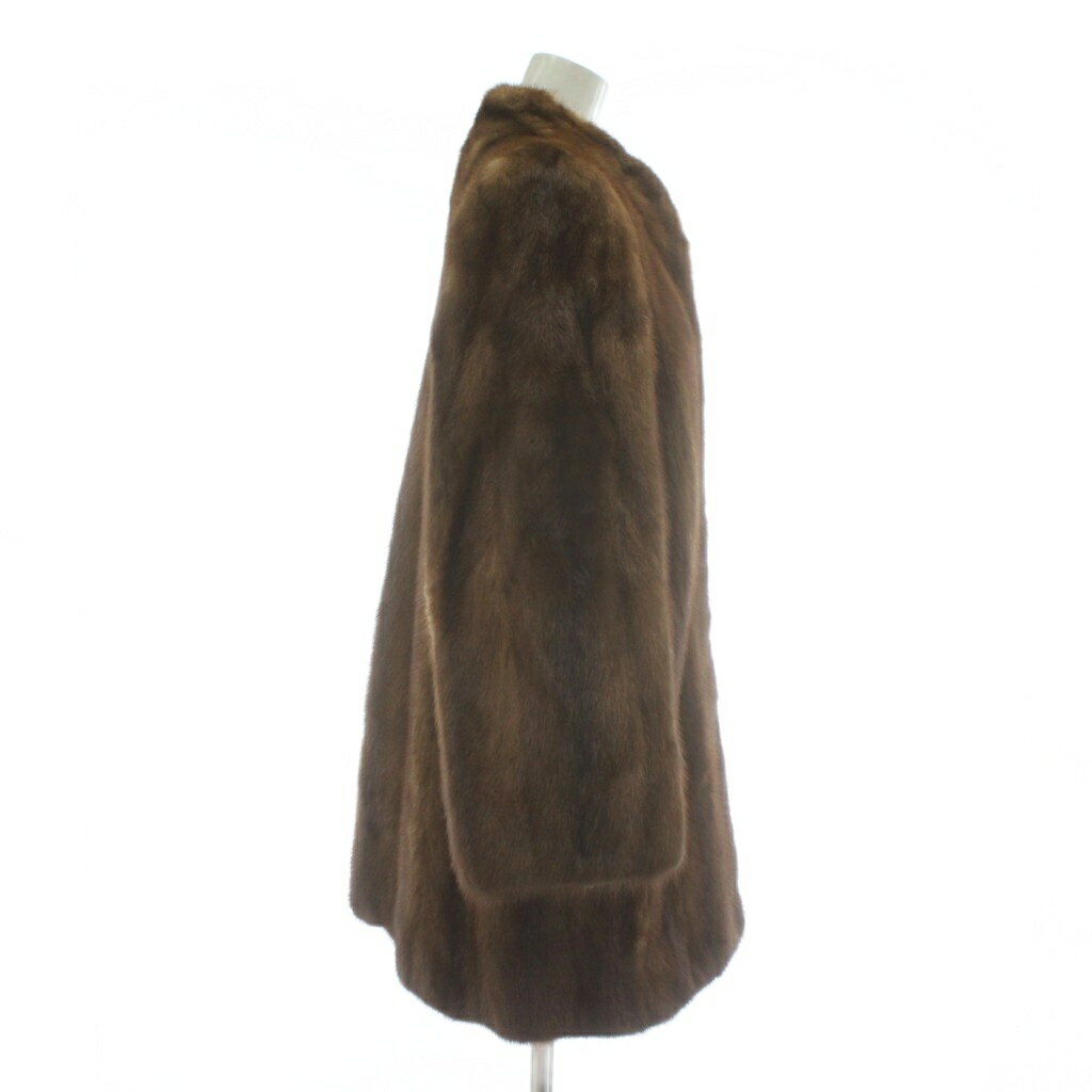 【中古】ロティニー ROTINY ファーコート アウター 毛皮 ミンク ミドル 肩パッド 9 M 茶色 ブラウン /XZ ■GY11 レディース 【ベクトル 古着】 251211
