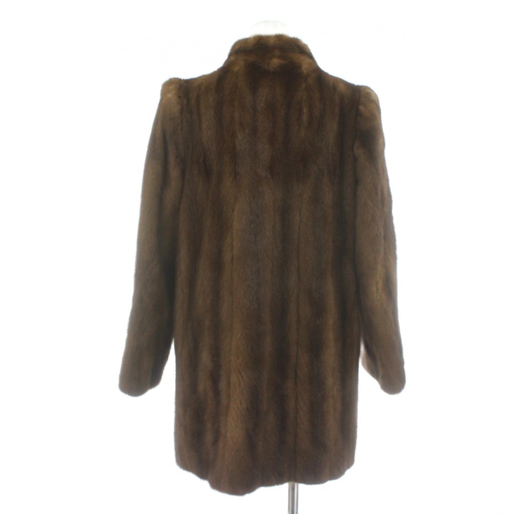 【中古】ロティニー ROTINY ファーコート アウター 毛皮 ミンク ミドル 肩パッド 9 M 茶色 ブラウン /XZ ■GY11 レディース 【ベクトル 古着】 251211
