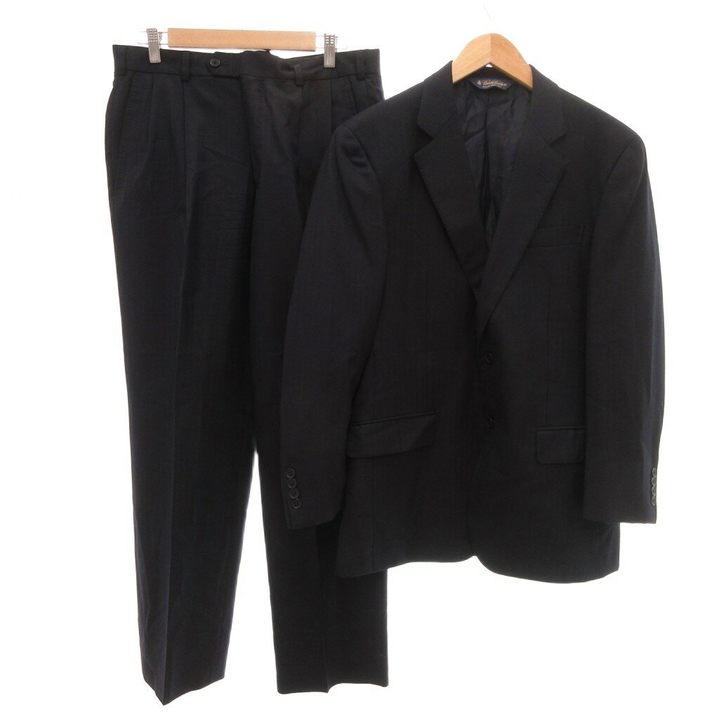 【中古】ブルックスブラザーズ BROOKS BROTHERS シングルスーツ セットアップ テーラードジャケット パンツ スラックス シャドーストライプ ヘリンボーン 75-55 黒 ブラック /JS ■GY18 メンズ 【ベクトル 古着】 251221