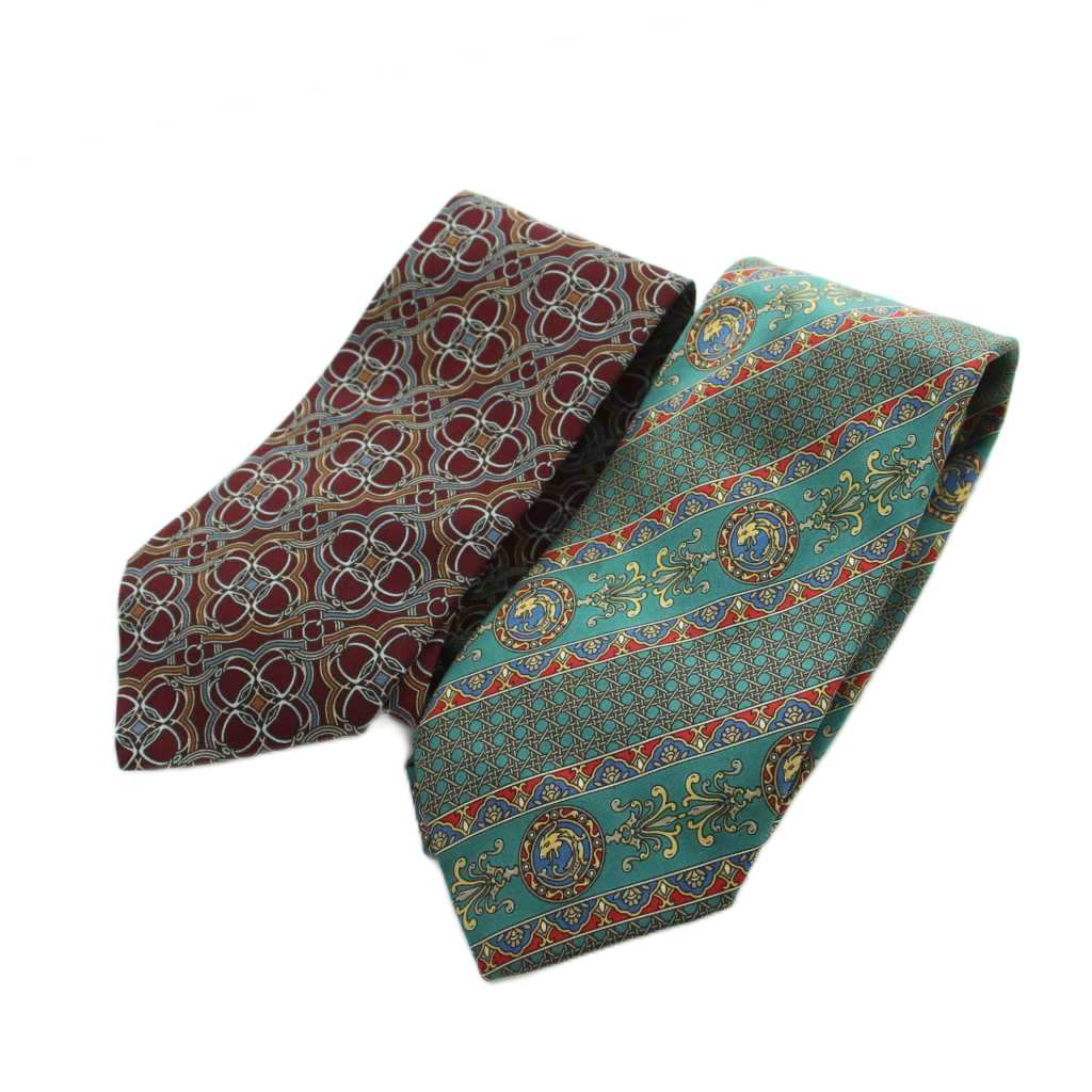 【中古】クリスチャンディオール Christian Dior MONSIEUR ネクタイ レギュラータイ 2本 絹 シルク 総柄 赤 レッド 緑 グリーン ■GY47 /MQ ■OH メンズ 【ベクトル 古着】 260323