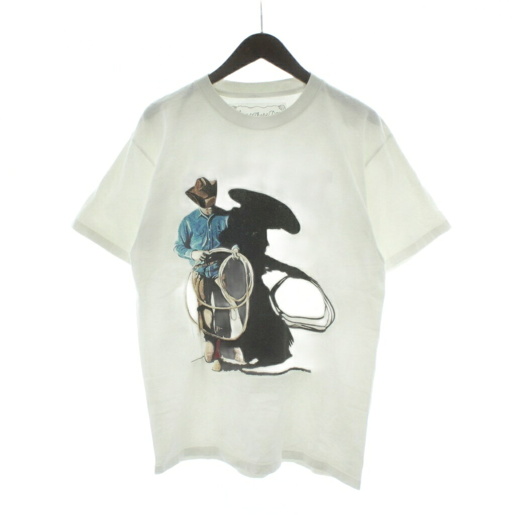 【中古】ワンオブズィーズデイズ One Of These Days Tシャツ M 白 ホワイト カウボーイ クルーネック 半袖 カットソー バックプリント /PP ■GY99 メンズ 【ベクトル 古着】 260124