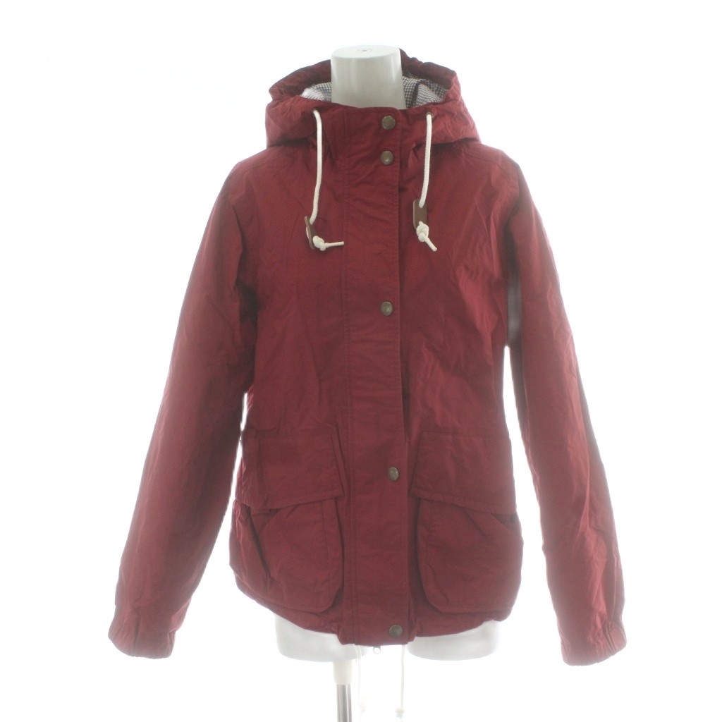 【中古】エーグル AIGLE マウンテンパーカ ジャケット M 赤 レッド フード付き 長袖 前ボタン /PP ■GY99 レディース 【ベクトル 古着】 260124