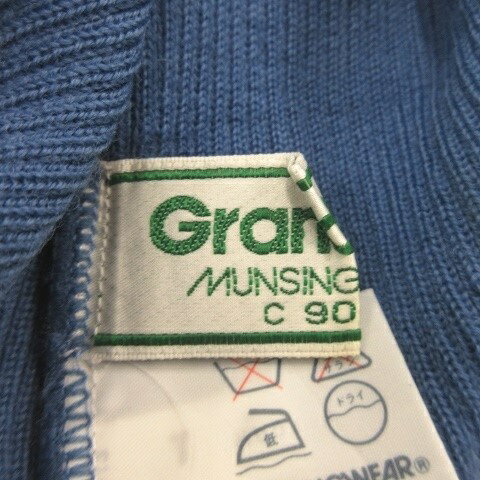ブランド古着ベクトルプレミアム店の【中古】マンシングウェア MUNSINGWEAR GrandSlam ニット セーター ゴルフ ウール 2 青 ブルー タートルネック 長袖 リブ編み /MN32 ■GY99 メンズ 【ベクトル 古着】 260203｜アングル3