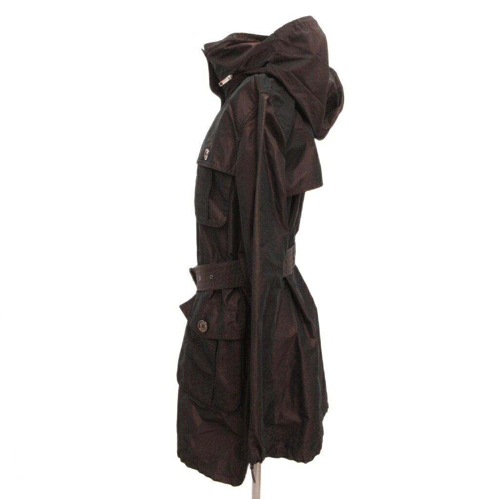 中古 バーバリー ロンドン BURBERRY LONDON フィールドジャケット コート ミドル丈 サテン 38 茶 ブラウン vectorpremium-19113641 ブランド古着ベクトルプレミアム店 サンプル画像3