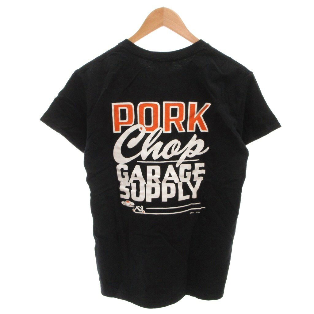 【中古】GARAGE SUPPLY PORKCHOP Tシャツ ロゴ プリント 半袖 S 黒 ブラック /FF ■GY12 【ベクトル 古着】 260322 2
